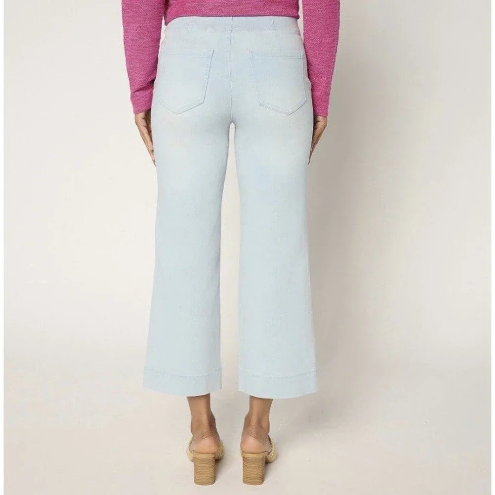 Belle by Kim Gravel Tall TripleLuxe Denim Cropped Traveler Jean Sz 14 Rinse Wash
